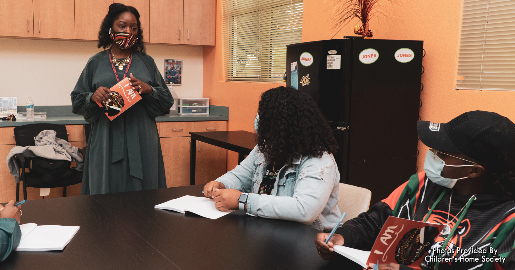 Small mindfulness (mental health) session – students are completing a "Mind Your Mind Girl" journaling exercise at Jones High, a Community Partnership School.