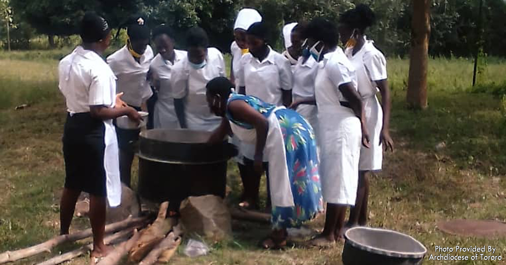 These cakes were baked using a saucepan with sand and firewood. Baking is a skill the girls are learning since they are learning how to cater.
