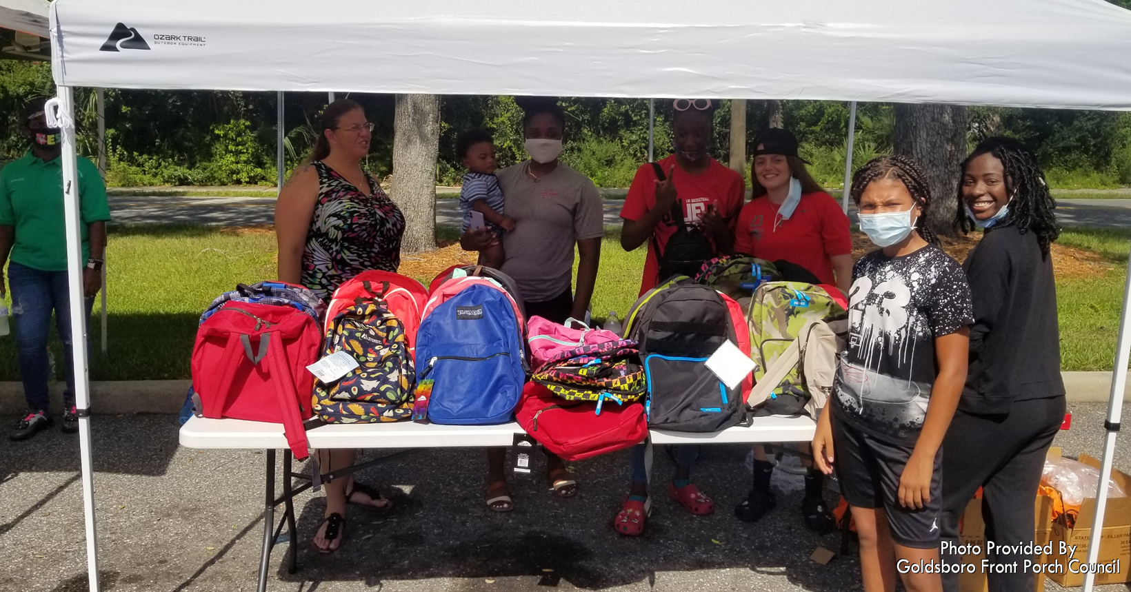 With the help from the sheriff’s office and other community service organizations, the Goldsboro Front Porch held a Back-to-School backpack giveaway. The event served as a way to alleviate stress on parents when it comes to getting a back pack.