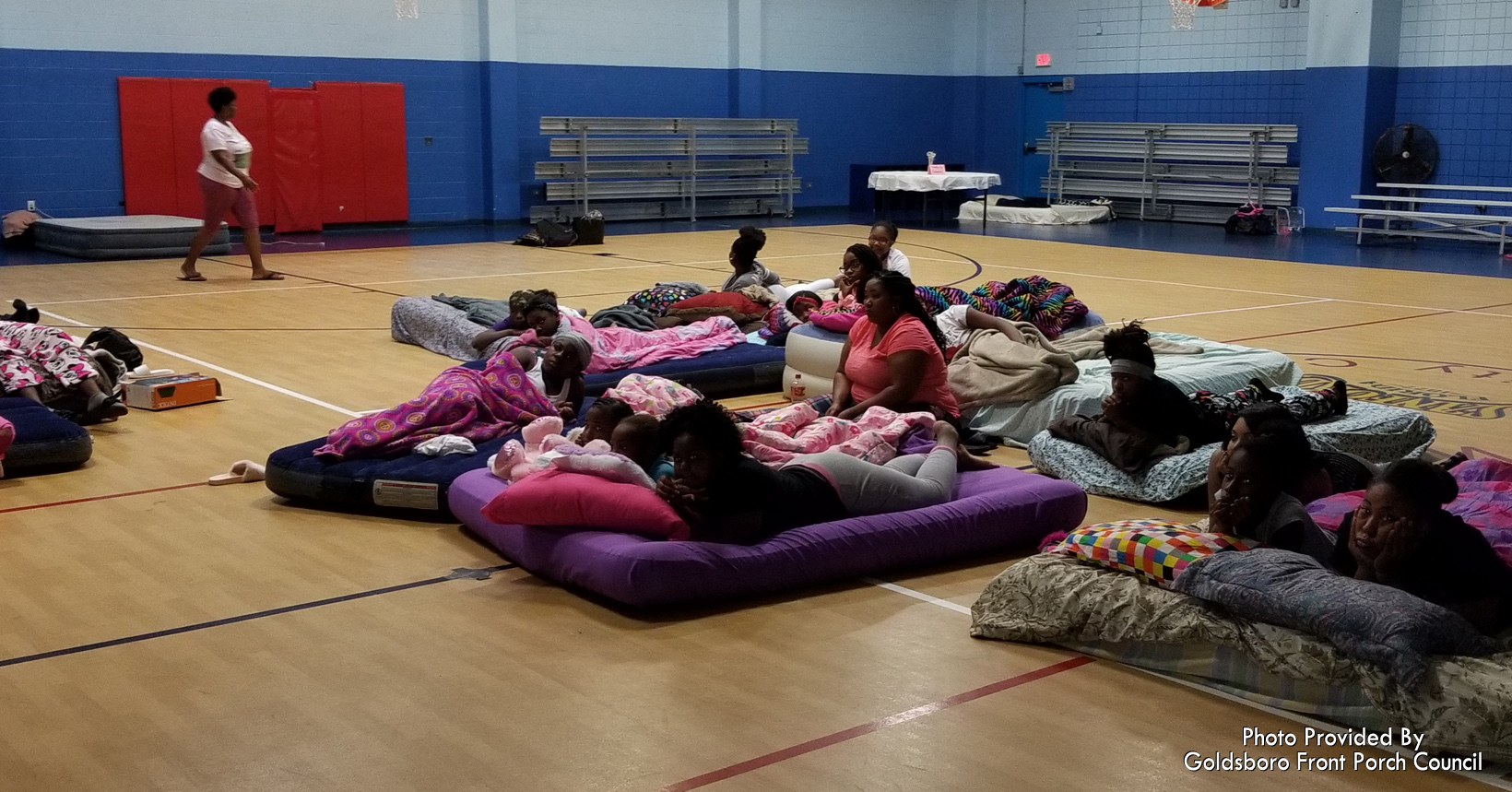 The young ladies in the sleep over were teens from the Westside Mentoring and Goldsboro Porch program. In the night the young girls discussed self-confidence, building peer relationships, and repairing mother daughter relationships.